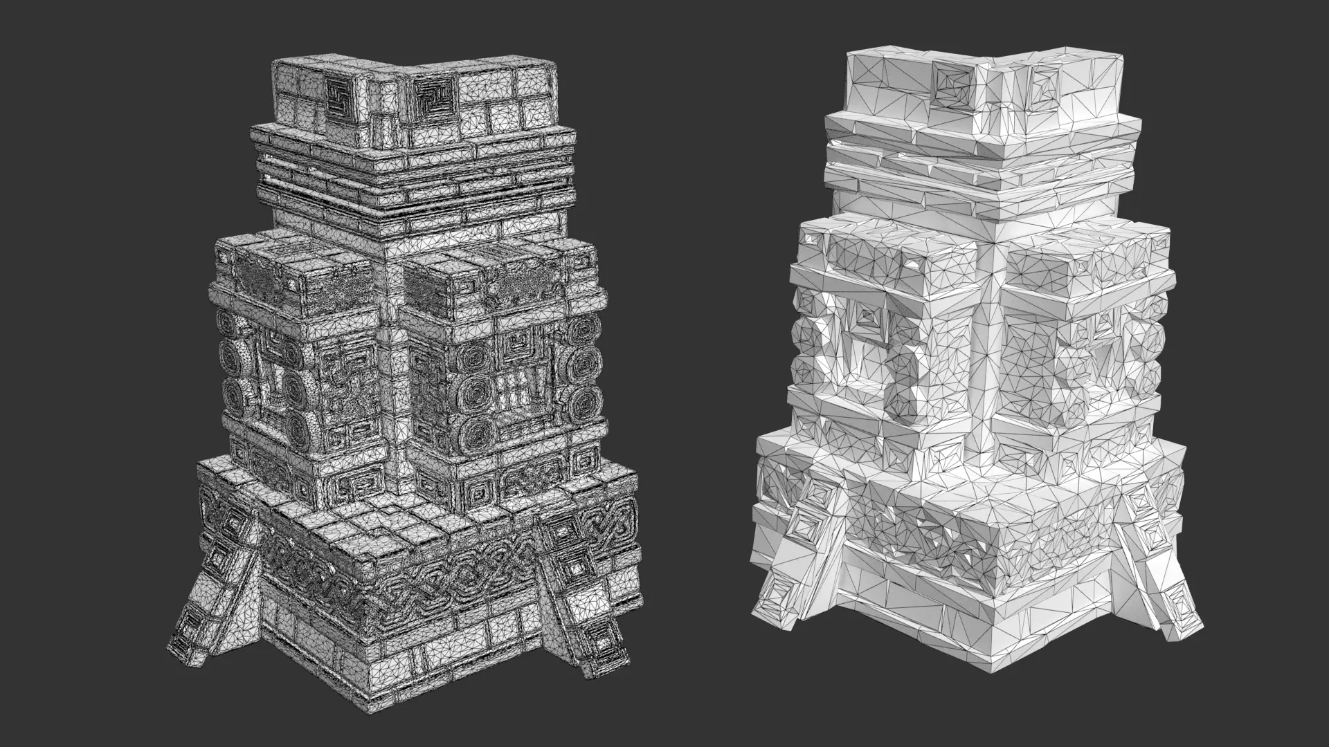 Mayan Temple Wall Modulars 09 250726 Low-poly 3D model_7