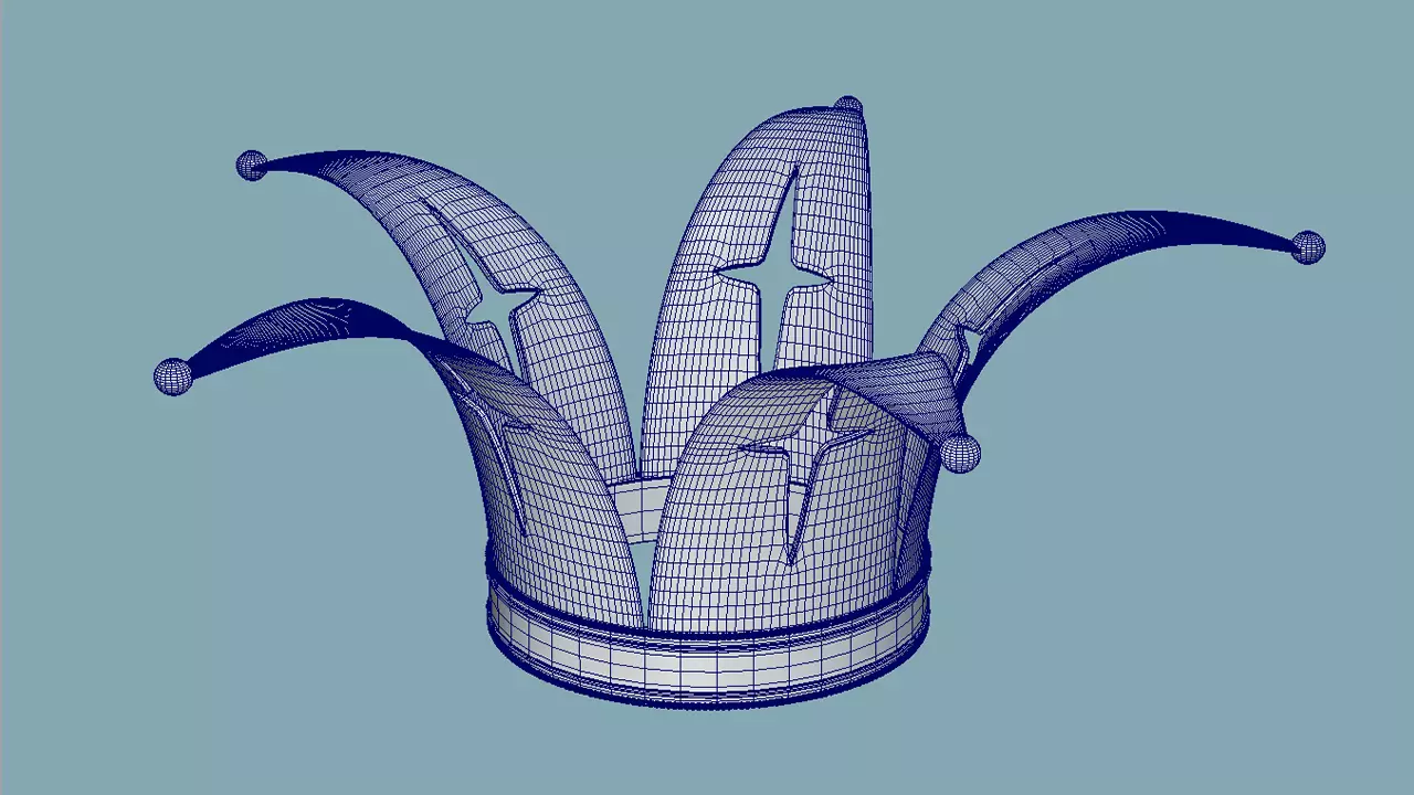 Jester Hat Style Crown 3D model_1
