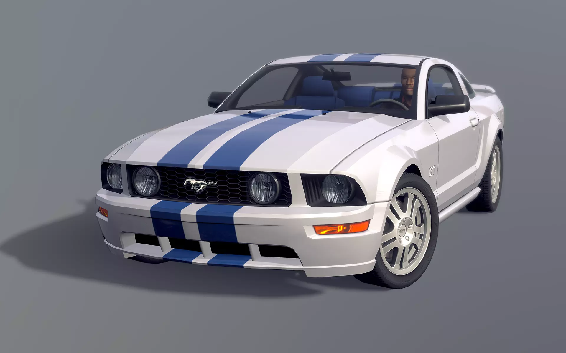 2005 Ford Mustang GT Low-poly 3D model_2