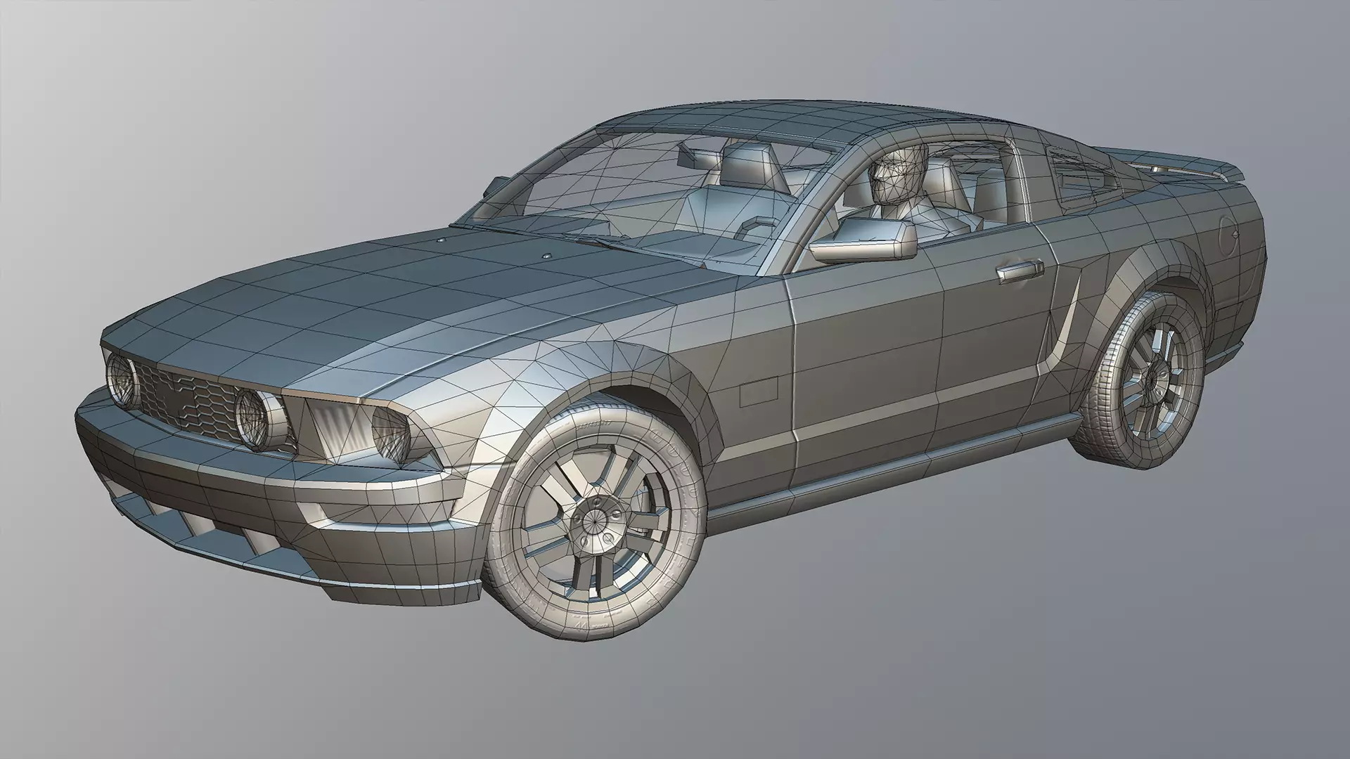 2005 Ford Mustang GT Low-poly 3D model_6