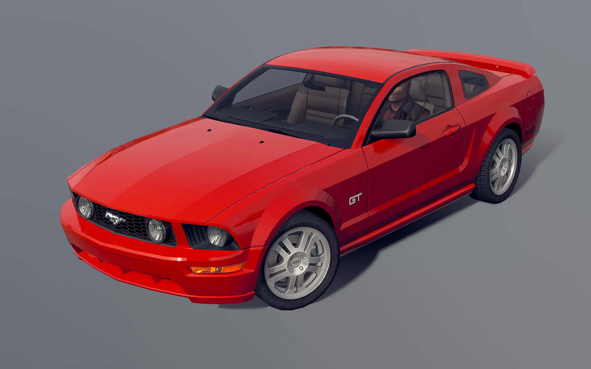 2005 Ford Mustang GT Low-poly 3D model_4
