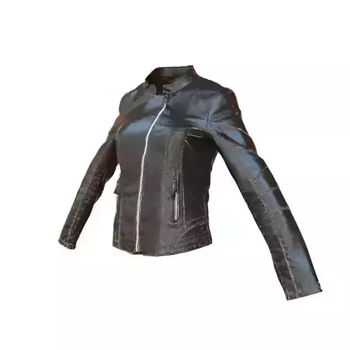 Worn Black Leather Jacket