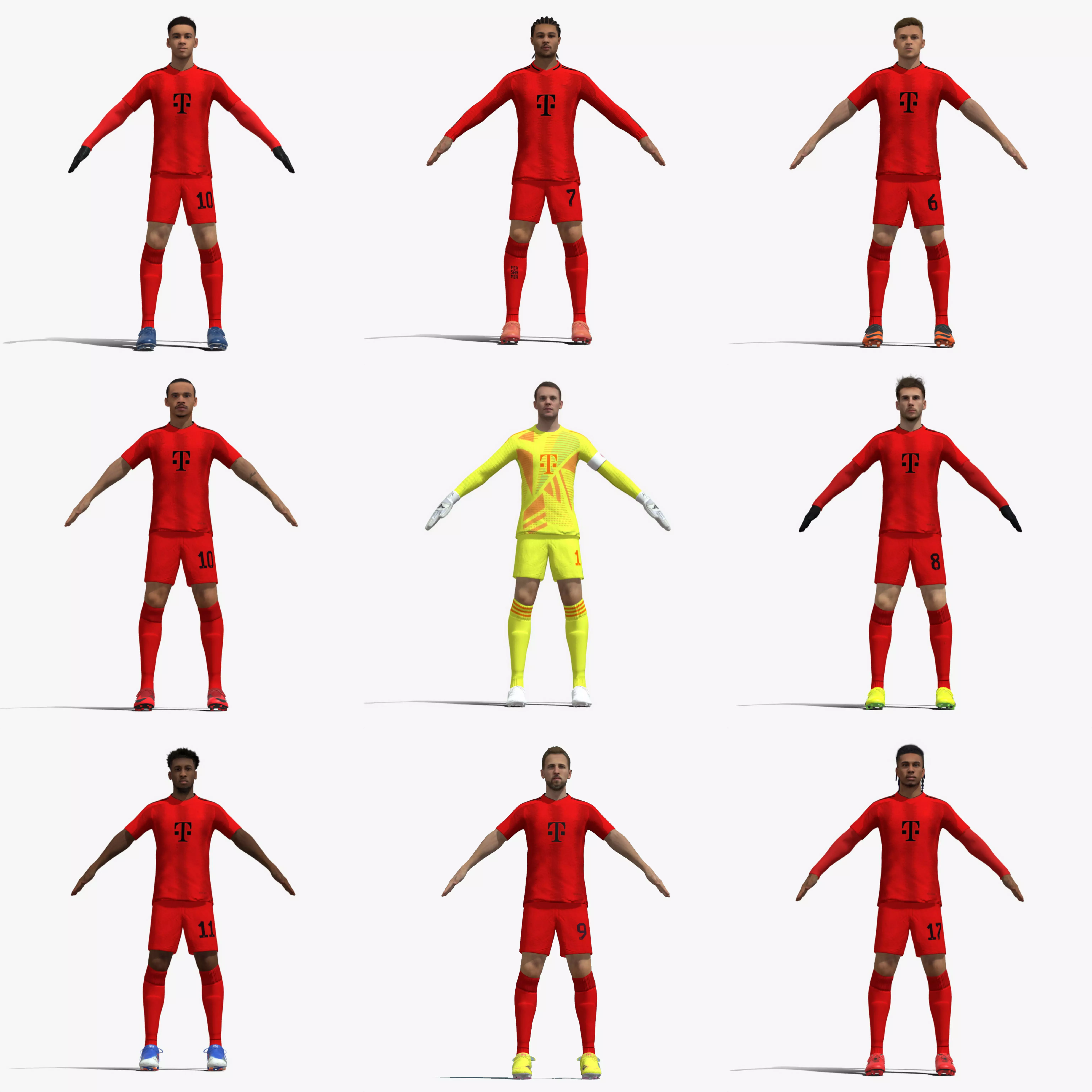 Bayern Munich Squad 24-25 09 players 3D Model Collection_0