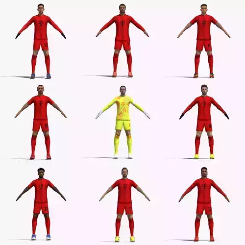 Bayern Munich Squad 24-25 09 players 3D Model Collection