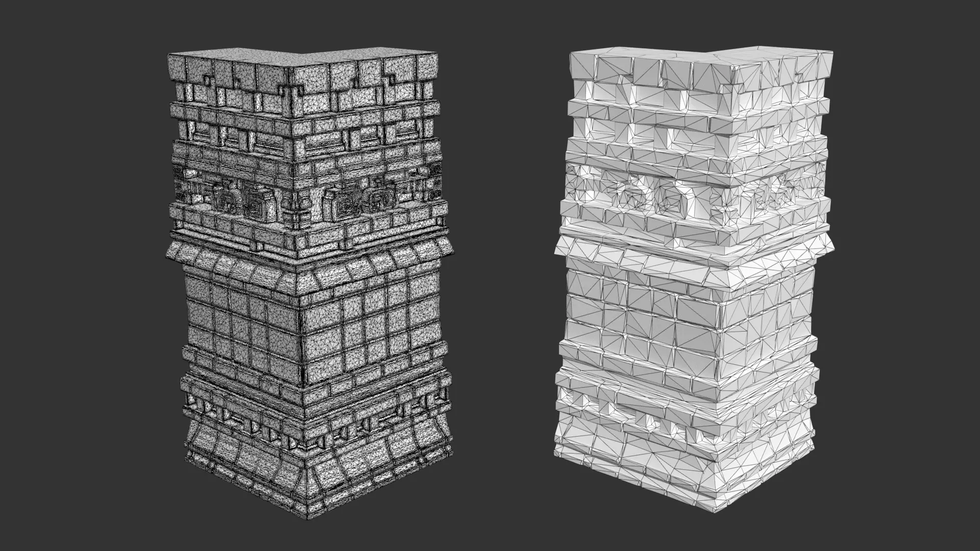 Mayan Temple Wall Modulars 08 250726 Low-poly 3D model_7