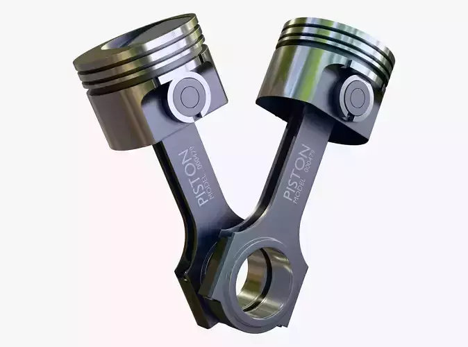 Engine Pistons with Connecting Rods M1 3D model