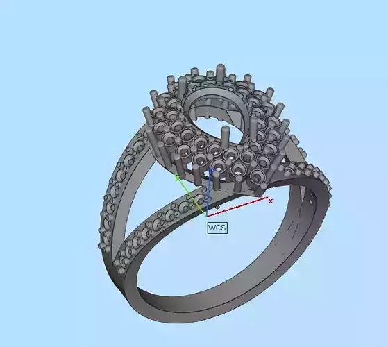 Pedra Gota com aro cravejado 3D print model