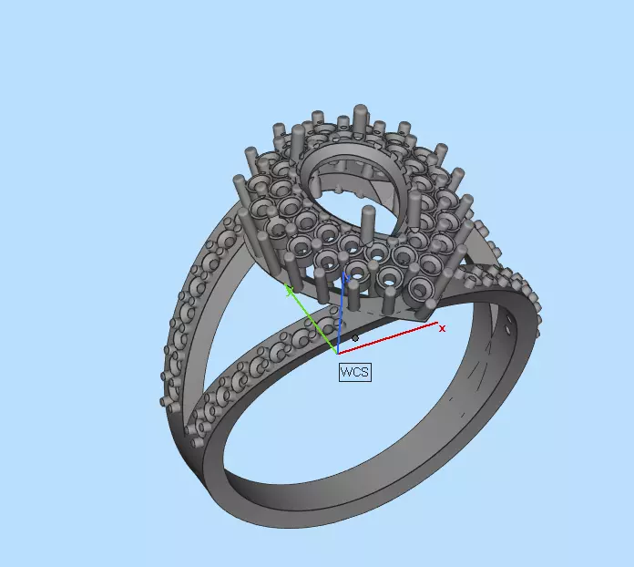 Pedra Gota com aro cravejado 3D print model_0