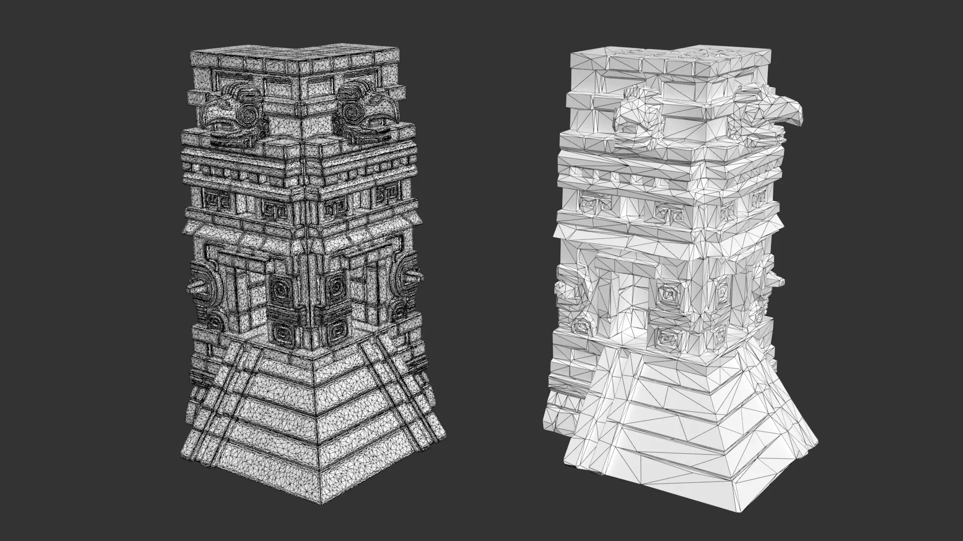 Mayan Temple Wall Modulars 07 250726 Low-poly 3D model_7