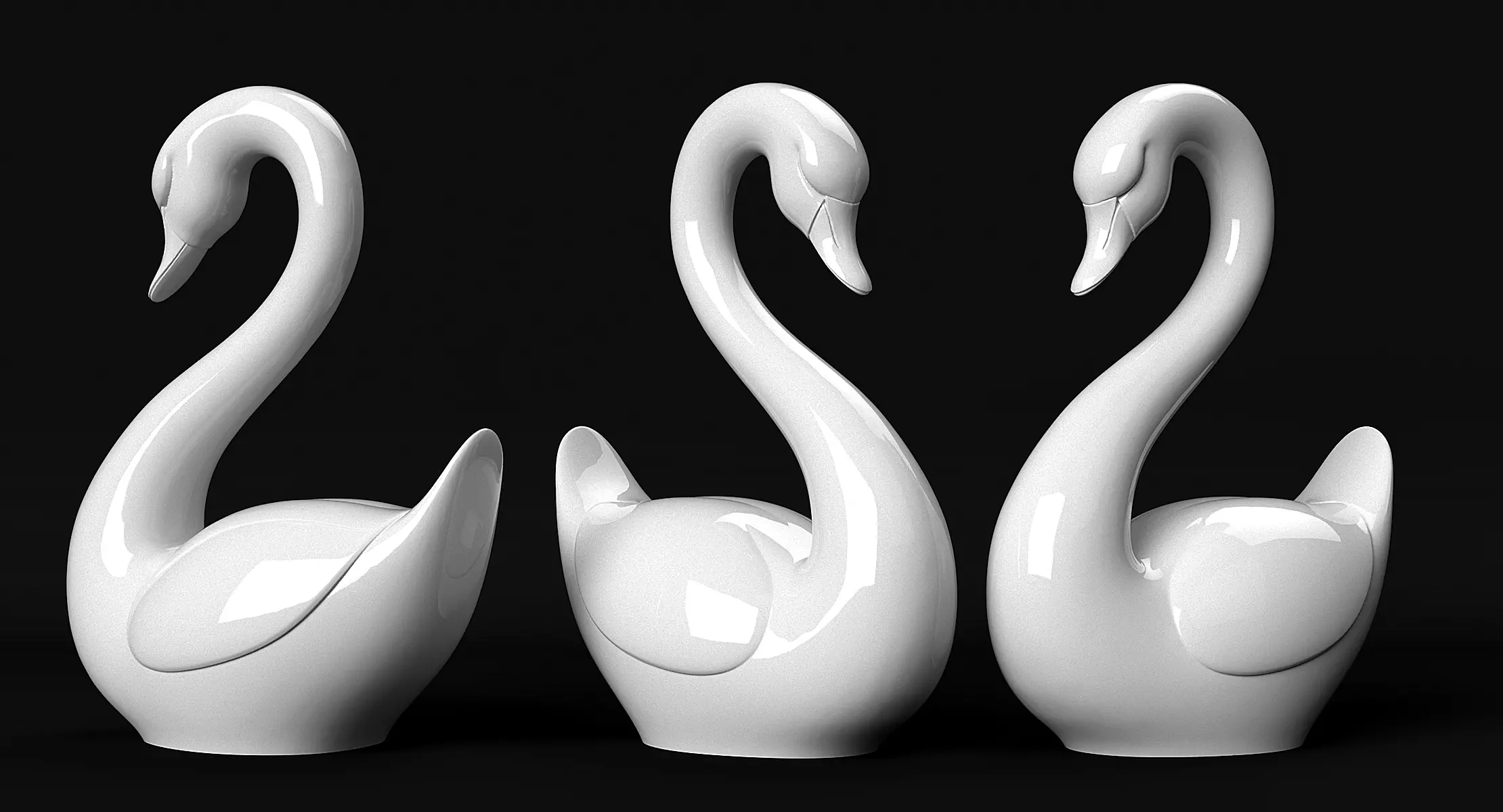 Swan Sculpture 3D print model_9