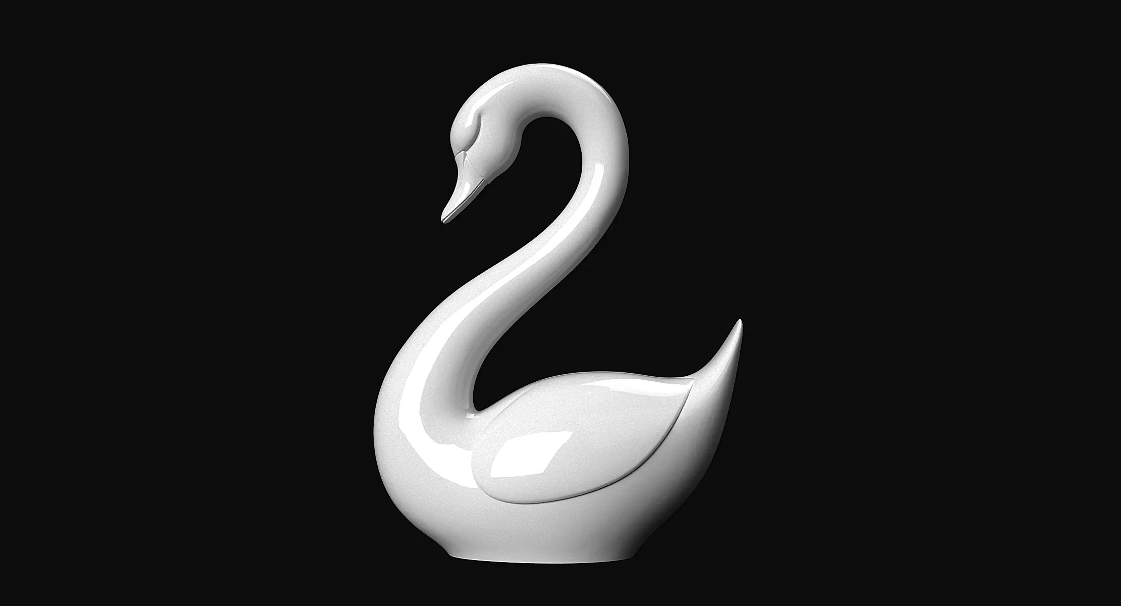 Swan Sculpture 3D print model_5
