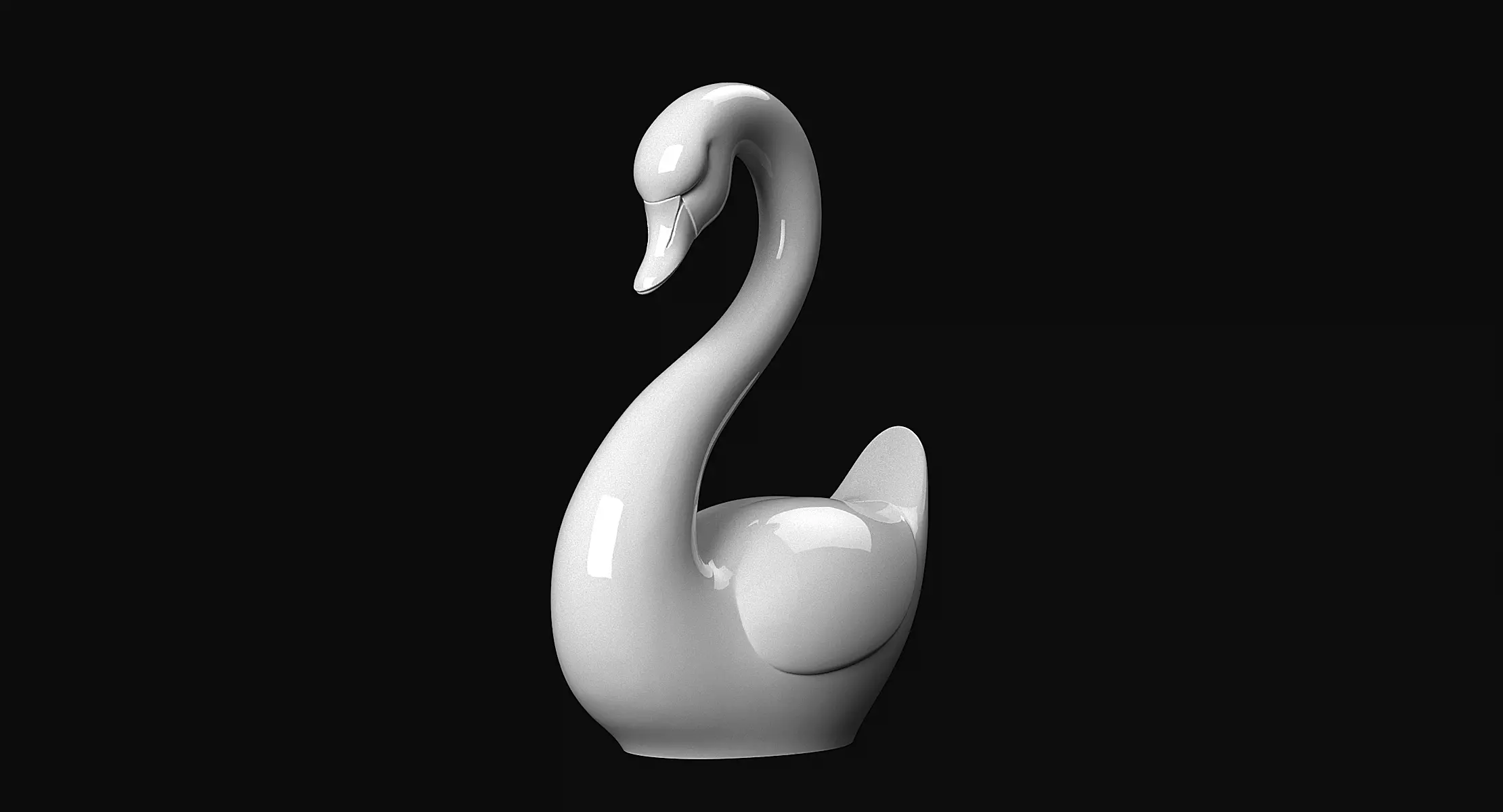 Swan Sculpture 3D print model_4
