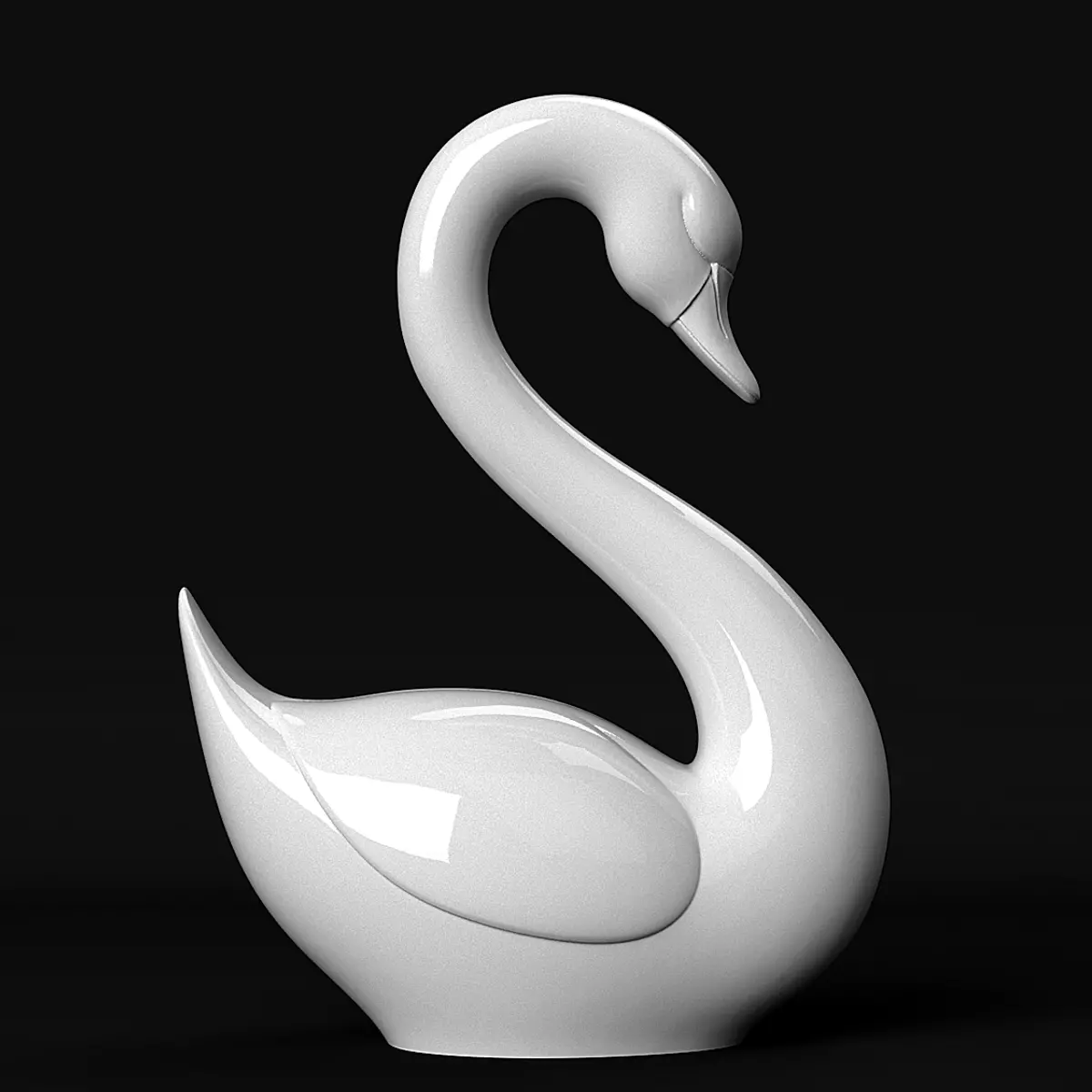 Swan Sculpture 3D print model_0