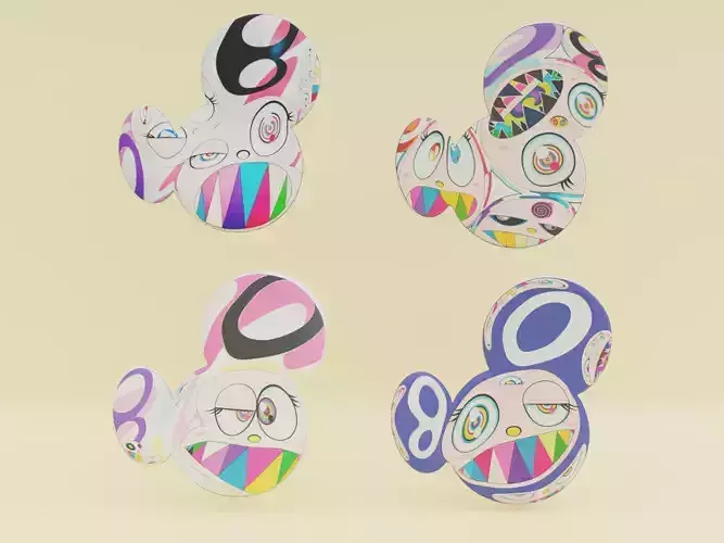 Takashi Murakami Superflat Face Art Decor Mr DOB Inspired