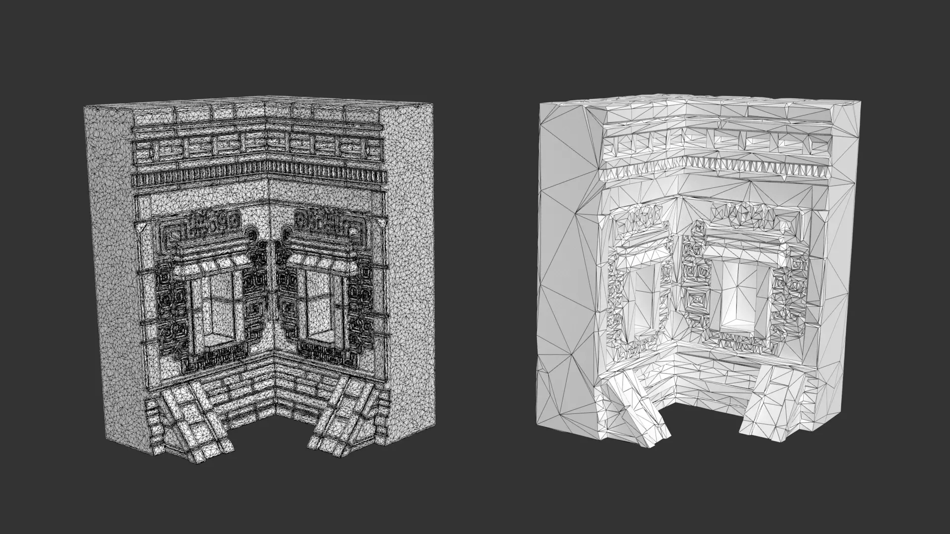 Mayan Temple Wall Modulars 06 250726 Low-poly 3D model_8