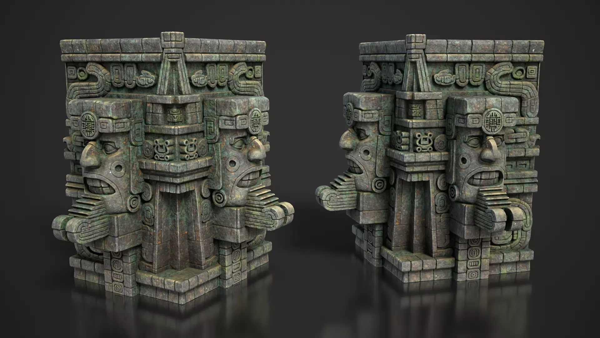Mayan Temple Wall Modulars 04 250726 Low-poly 3D model_4