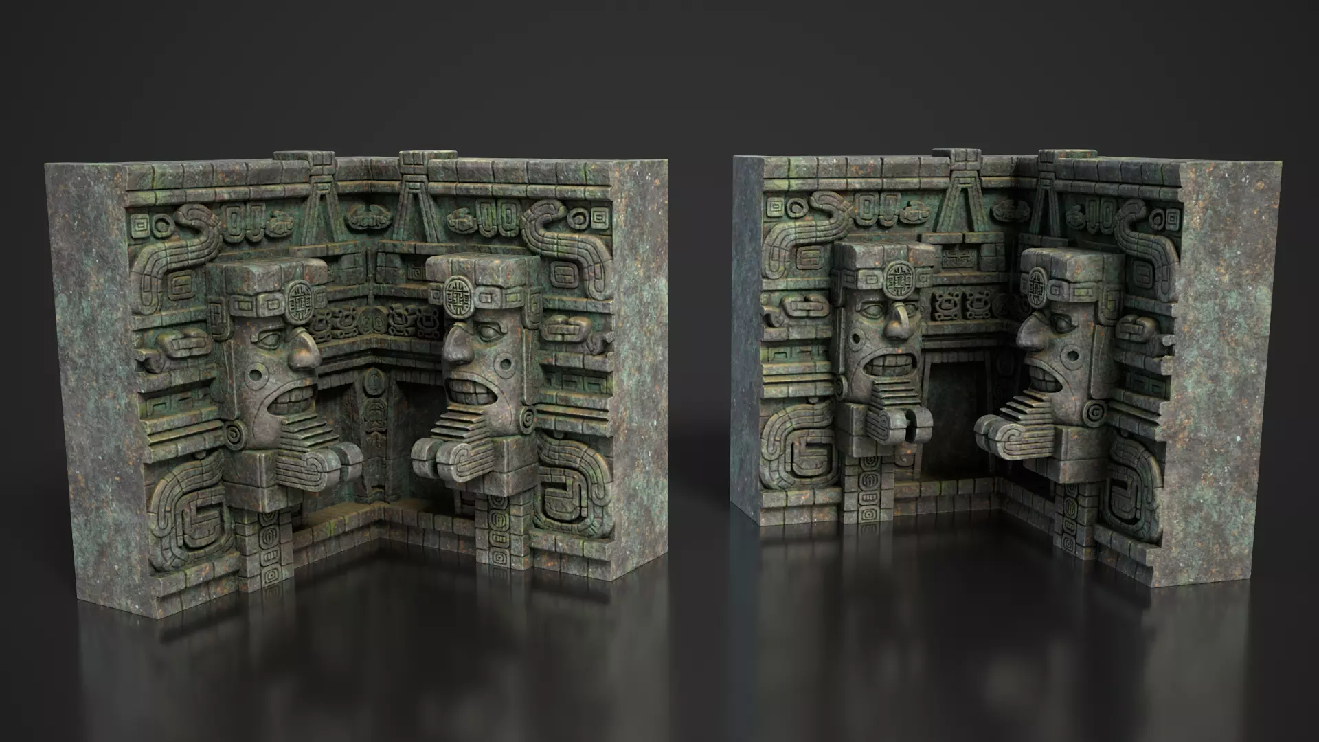 Mayan Temple Wall Modulars 04 250726 Low-poly 3D model_5