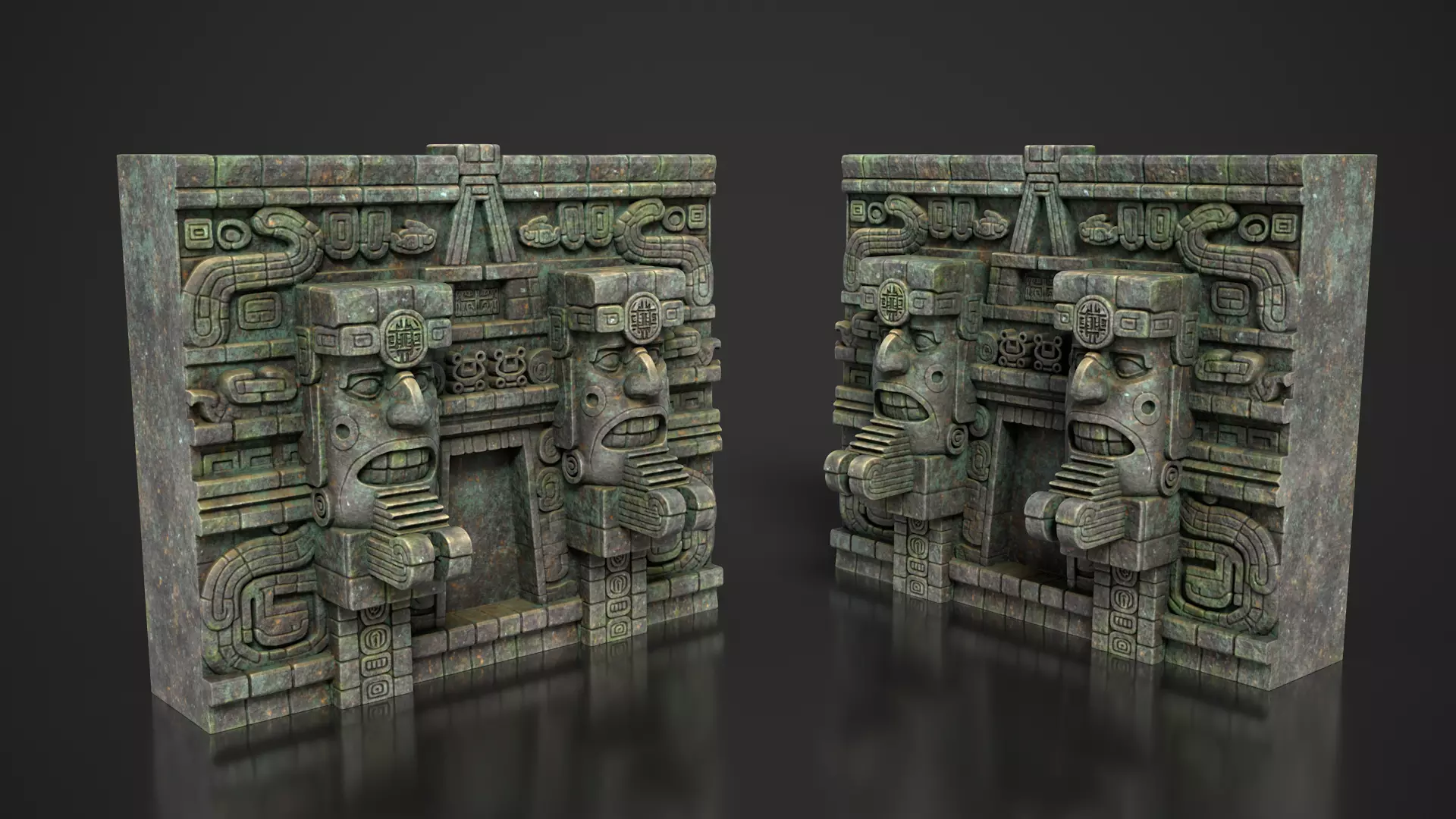 Mayan Temple Wall Modulars 04 250726 Low-poly 3D model_3