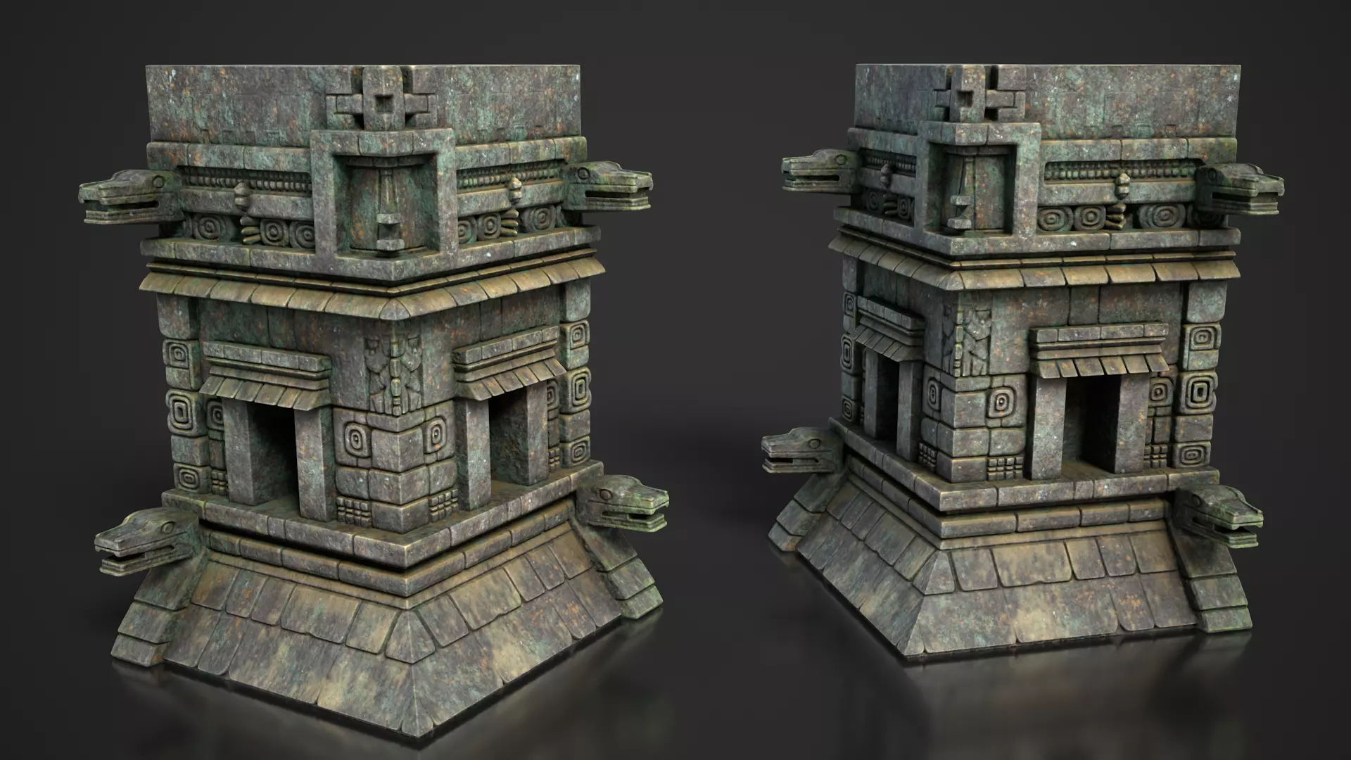 Mayan Temple Wall Modulars 02 250726 Low-poly 3D model_4