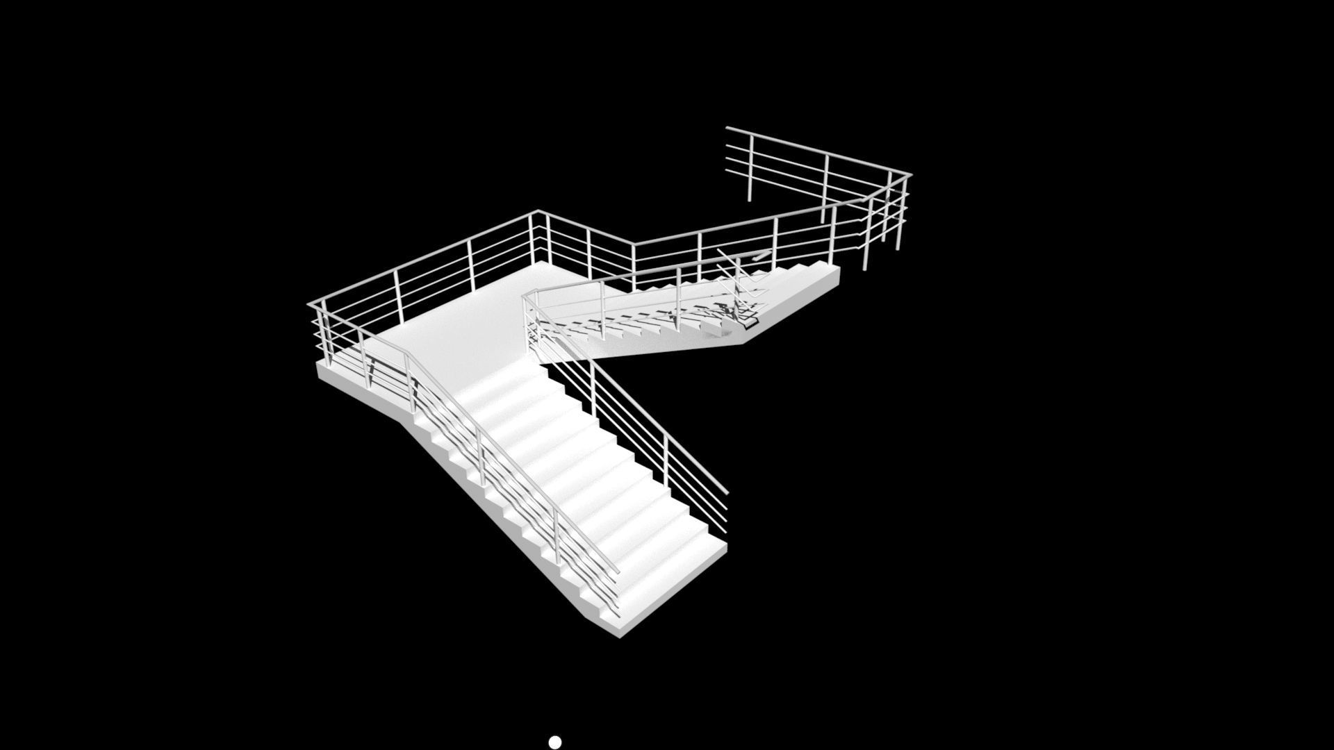 Modular Stairs Low-poly 3D model_1