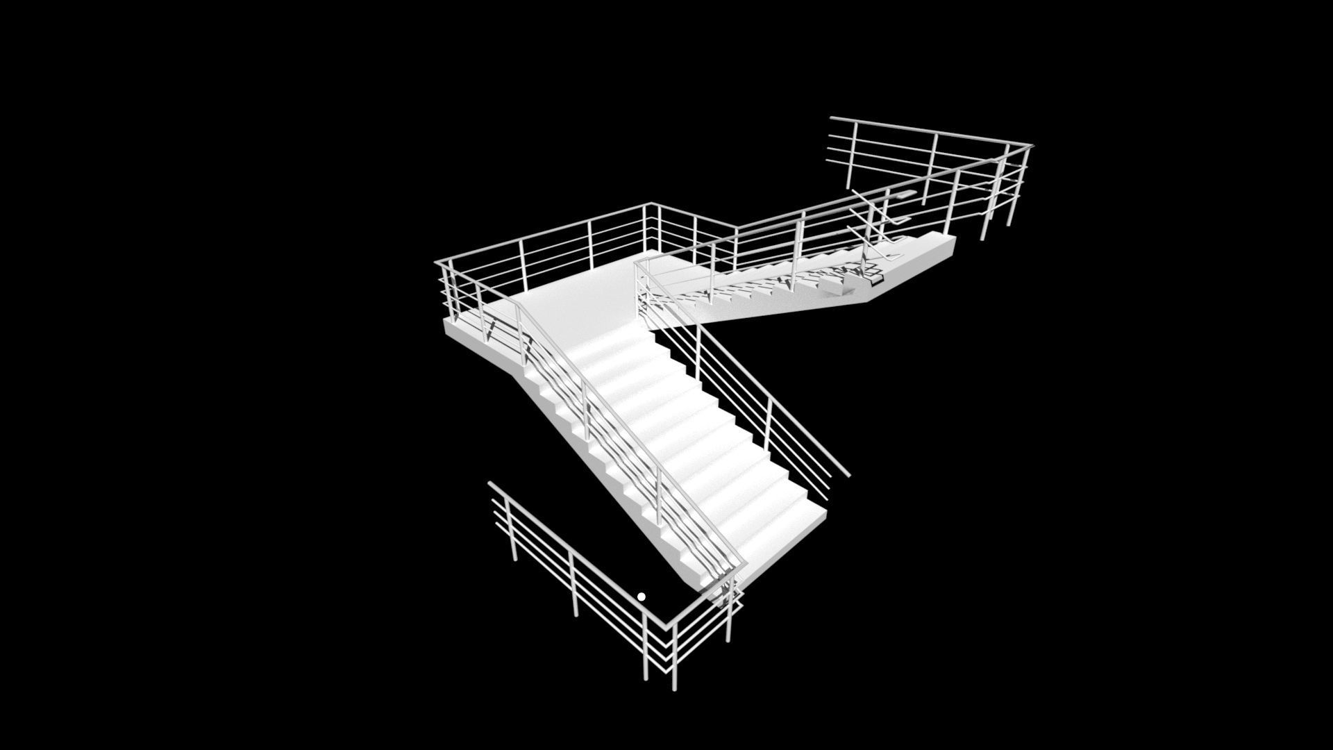Modular Stairs Low-poly 3D model_2
