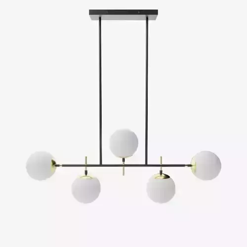 5 Light Sputnik Modern Linear Glass Chandelier