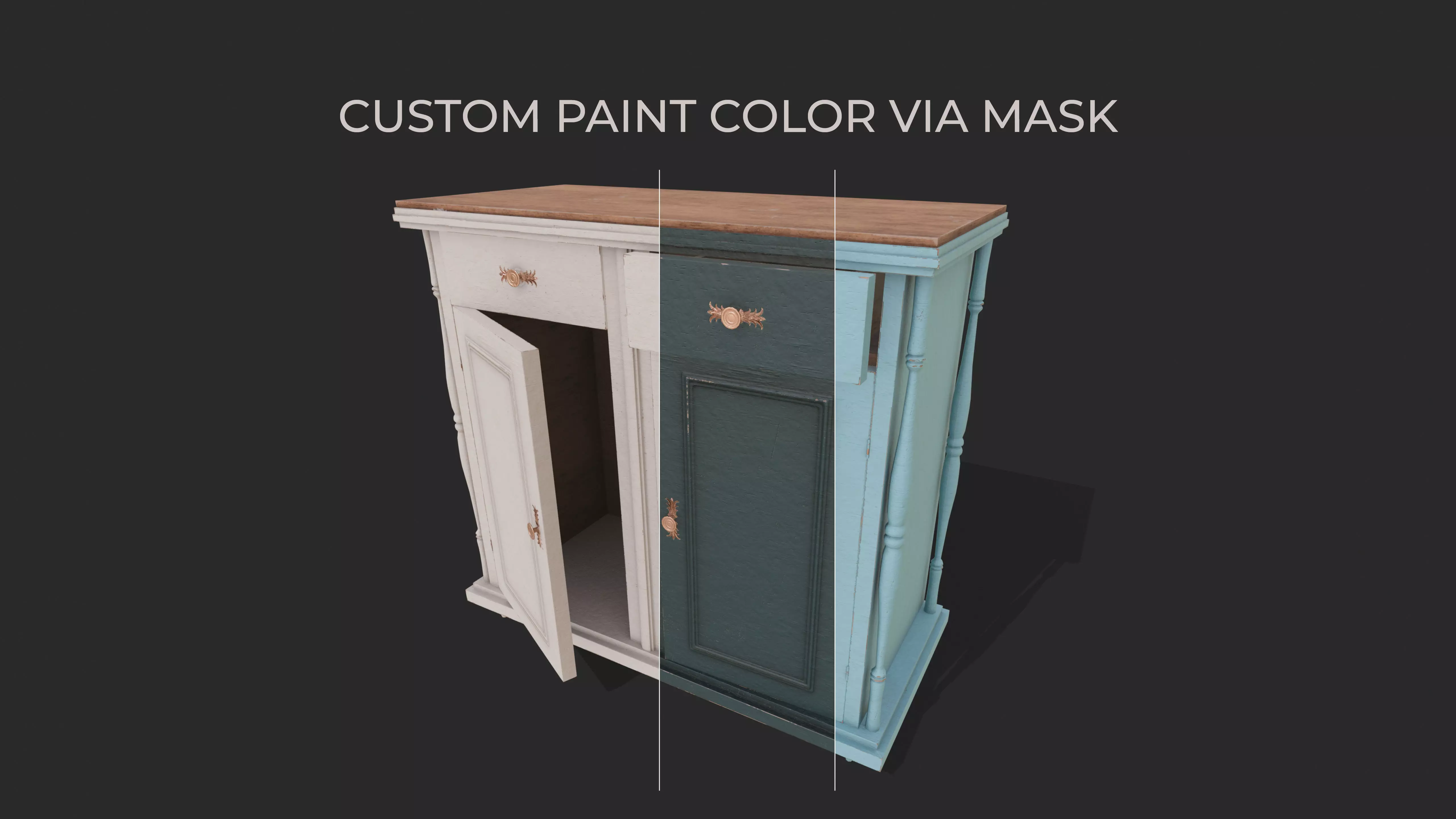 Painted Furniture Pack Low-poly 3D model_3