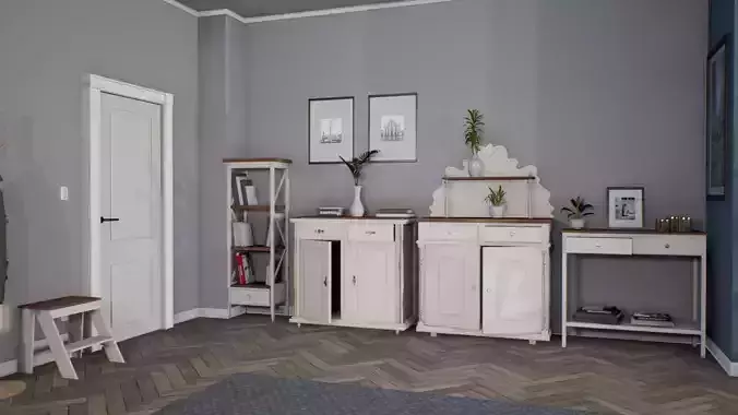 Painted Furniture Pack Low-poly 3D model