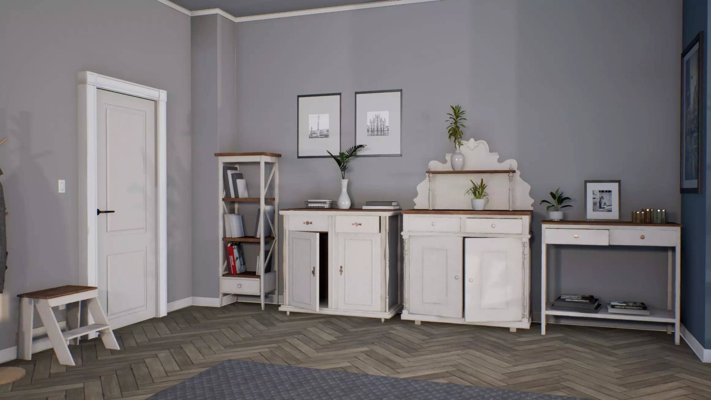 Painted Furniture Pack Low-poly 3D model_0