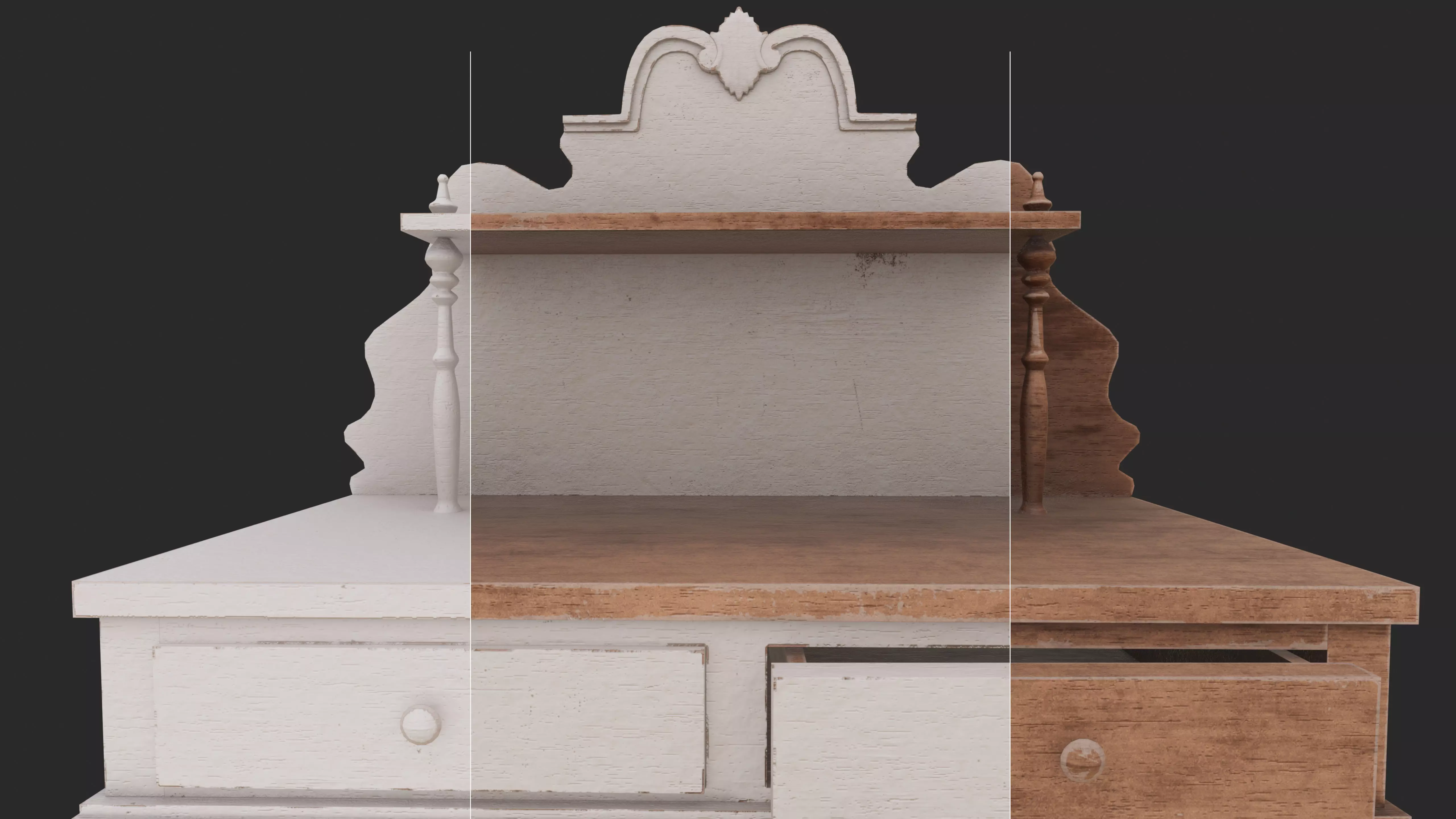 Painted Furniture Pack Low-poly 3D model_4
