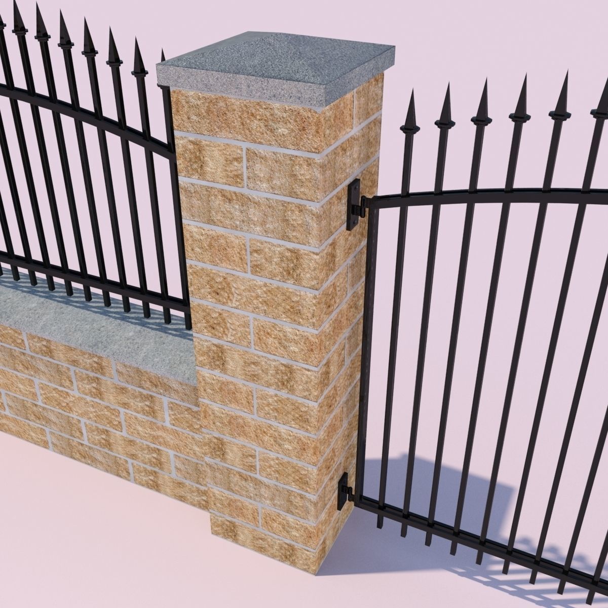 Forging Fence and Gate Low-poly 3D model_3