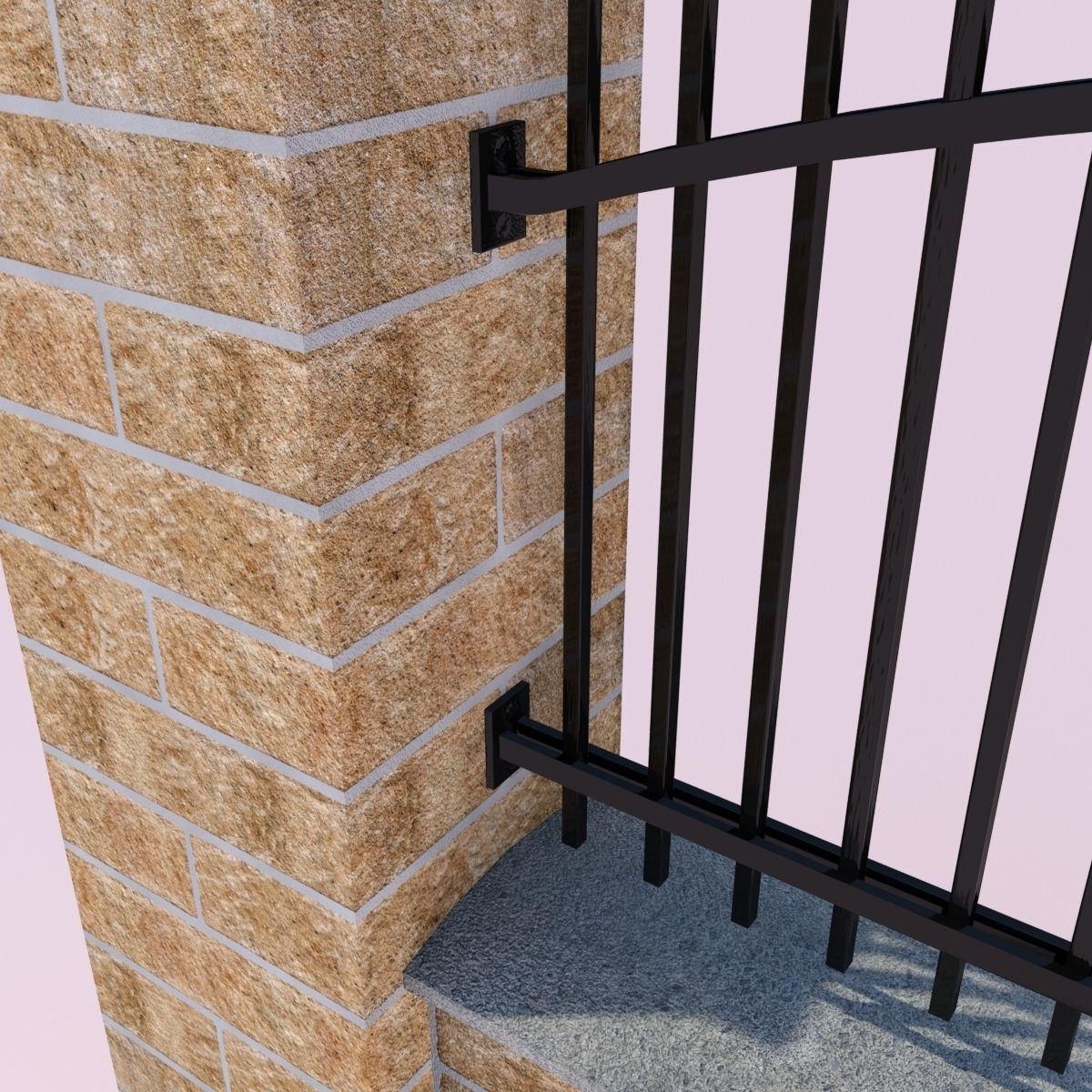 Forging Fence and Gate Low-poly 3D model_4