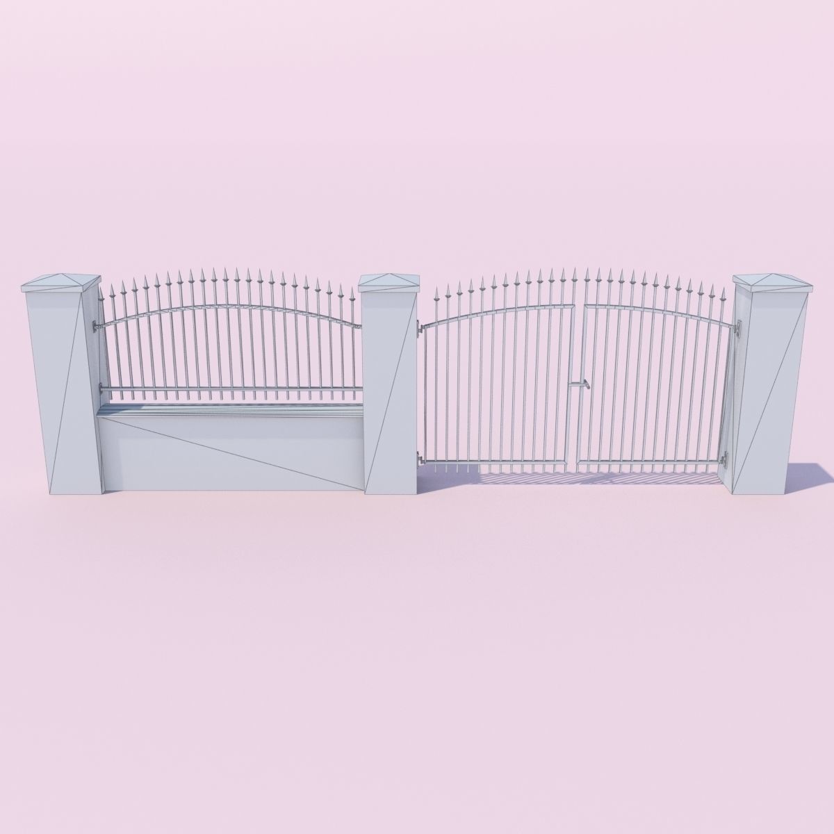 Forging Fence and Gate Low-poly 3D model_12