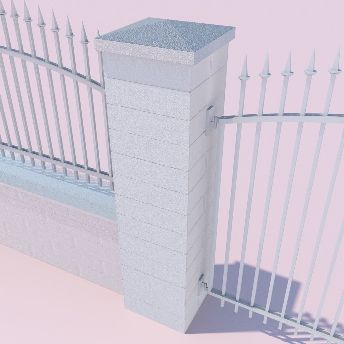 Forging Fence and Gate Low-poly 3D model_14