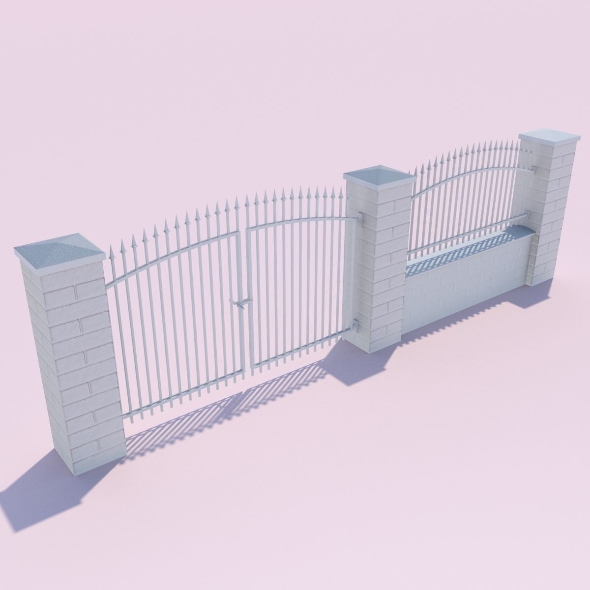 Forging Fence and Gate Low-poly 3D model_11