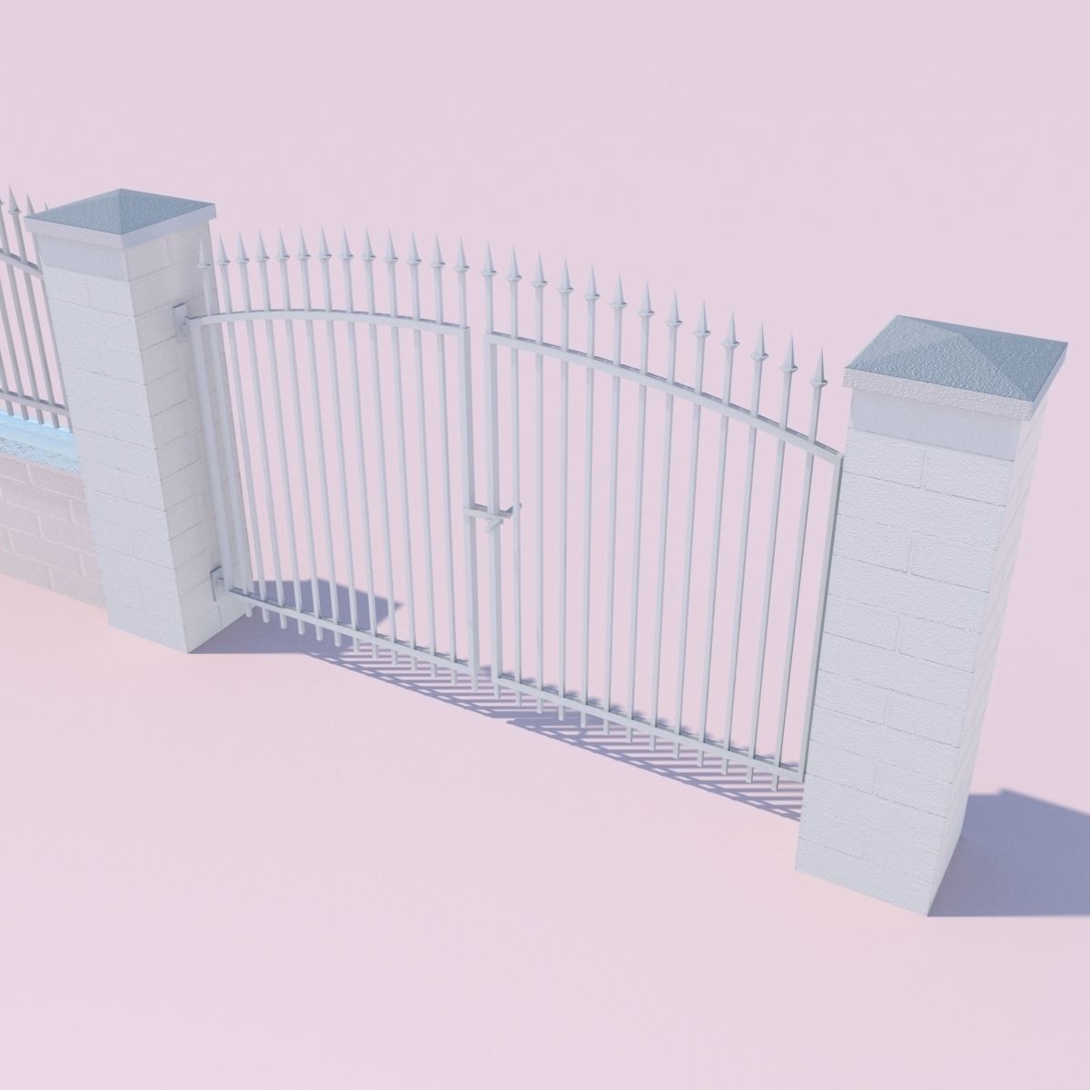 Forging Fence and Gate Low-poly 3D model_13