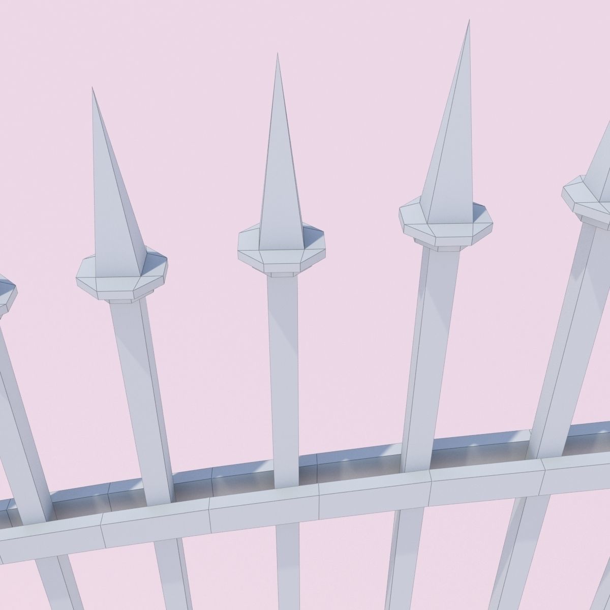 Forging Fence and Gate Low-poly 3D model_17