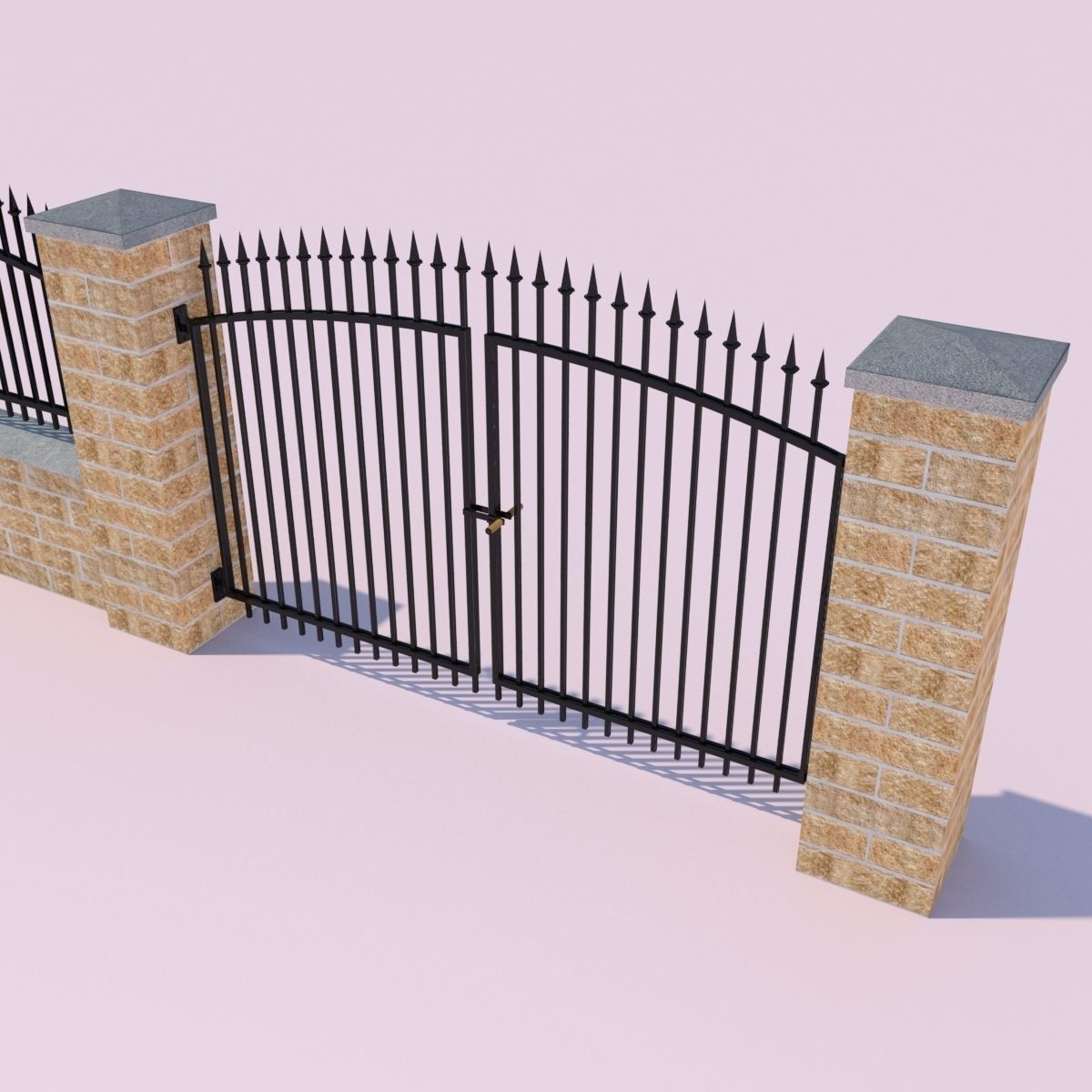Forging Fence and Gate Low-poly 3D model_2