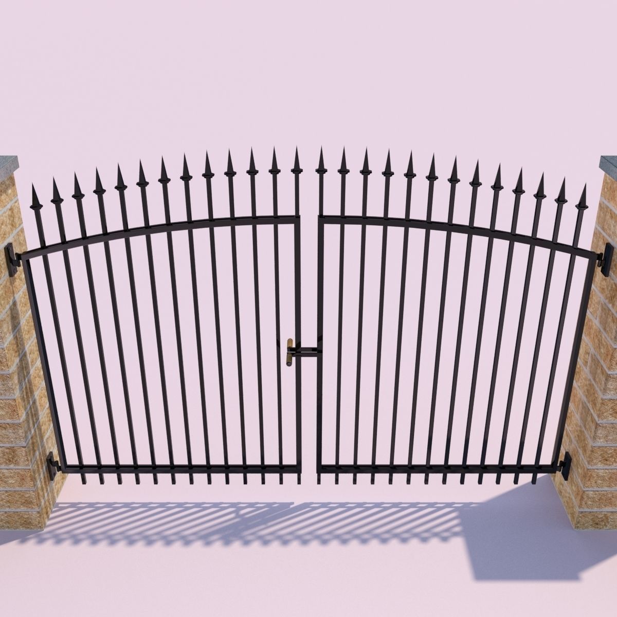 Forging Fence and Gate Low-poly 3D model_5
