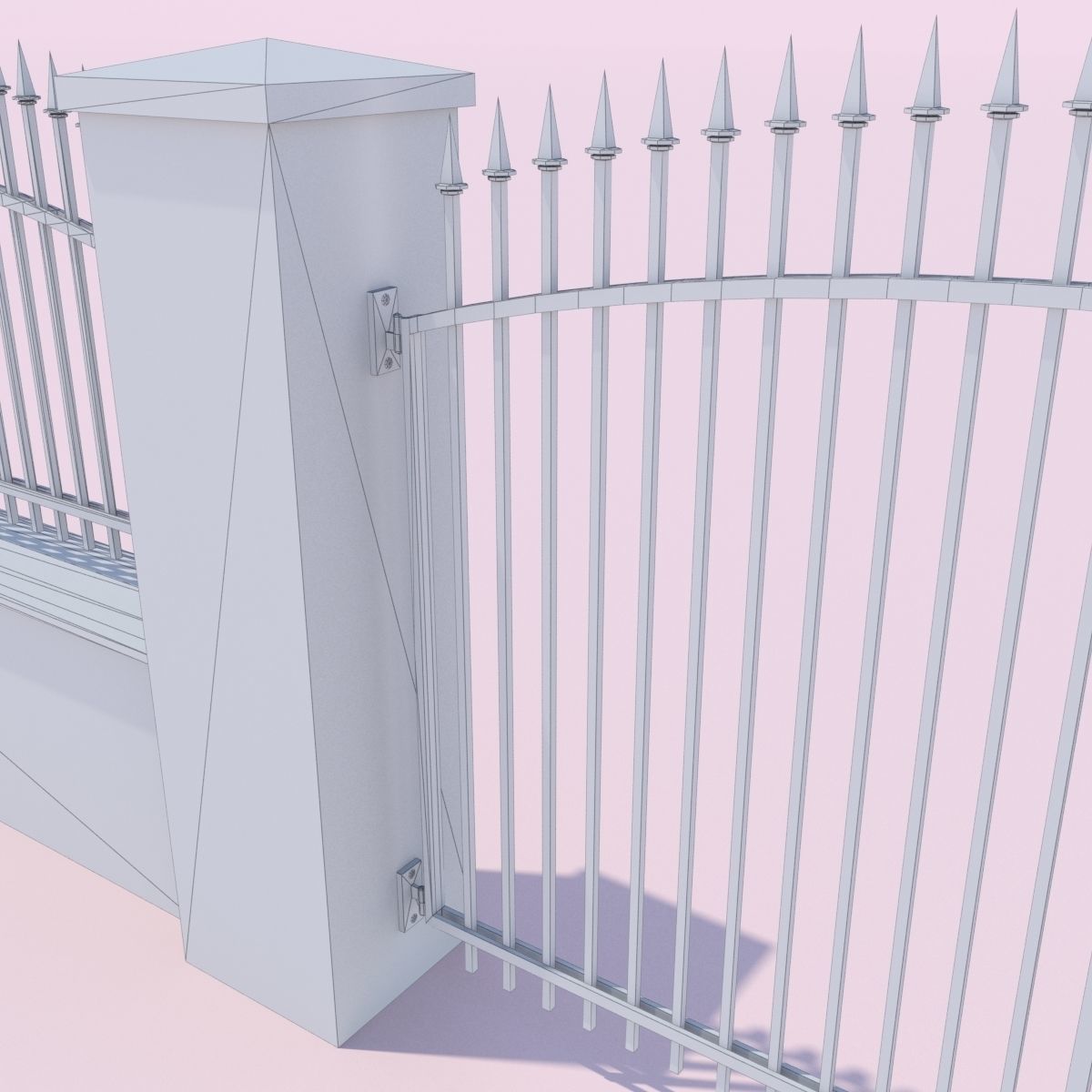 Forging Fence and Gate Low-poly 3D model_16