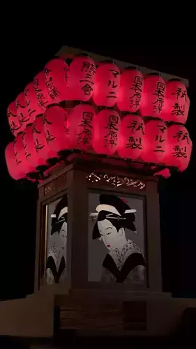 Traditional Japanese Mikoshi  Detailed 3D Model
