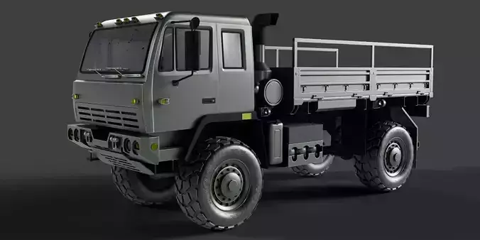 High Poly Military Cargo Truck M1078  Realistic 3D Model 3D model