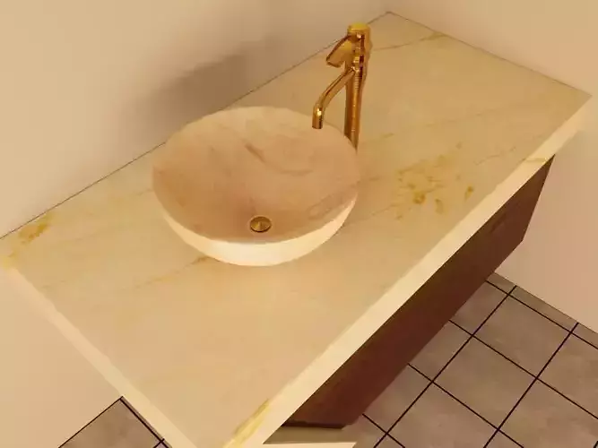 Bathroom sink set with mirror 3dmax corona