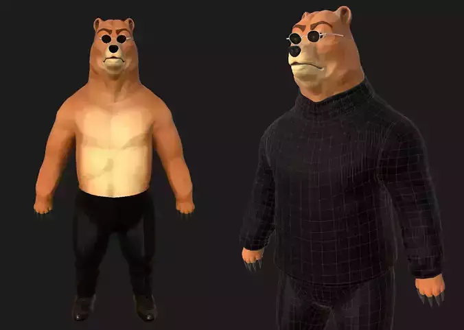 The Agent Bear - Stylized Cartoon Bear 
