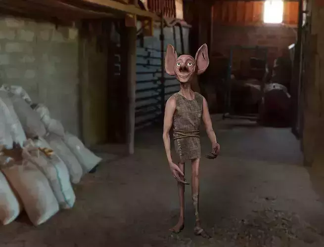 3d character Dobby Low-poly 3D model