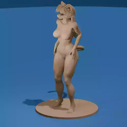 Panther Furry Woman Stylized Nude Anthro Model 3D print model