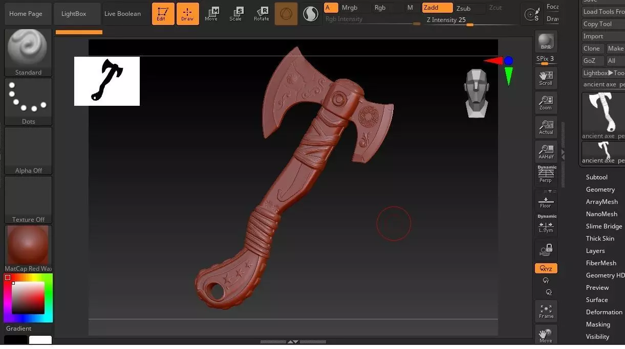 ANCIENT VIKING AXE 3D print model_9