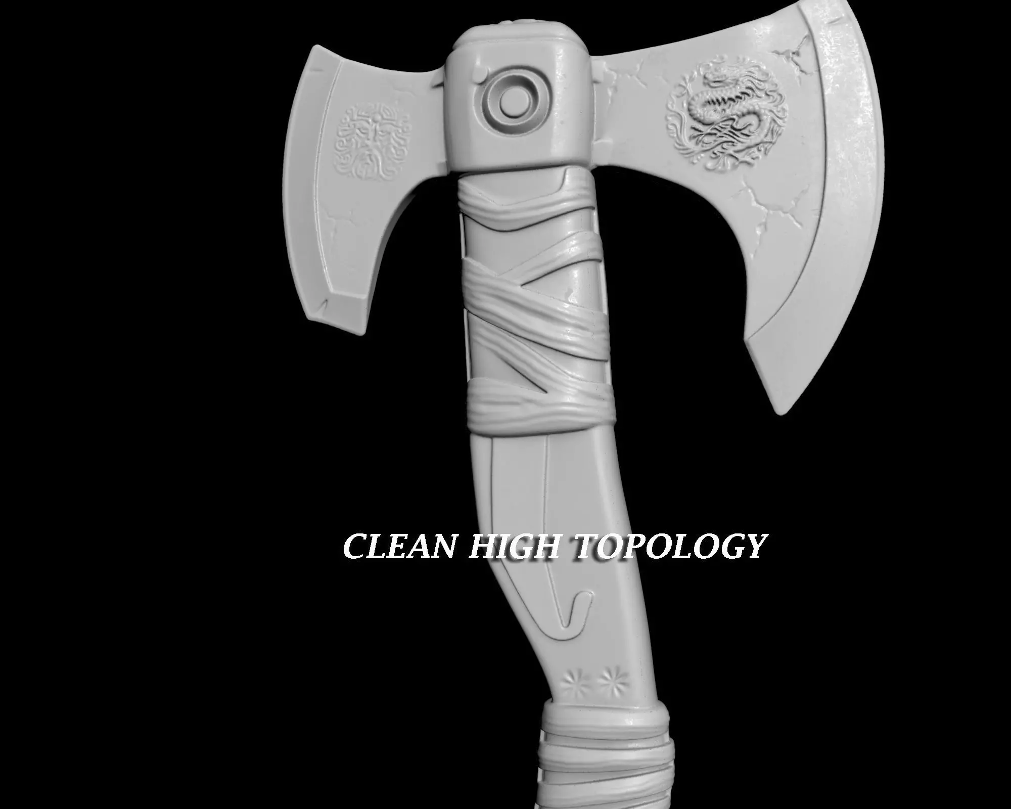 ANCIENT VIKING AXE 3D print model_8