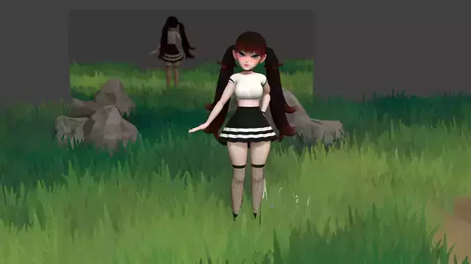 Goth caracter on Blender