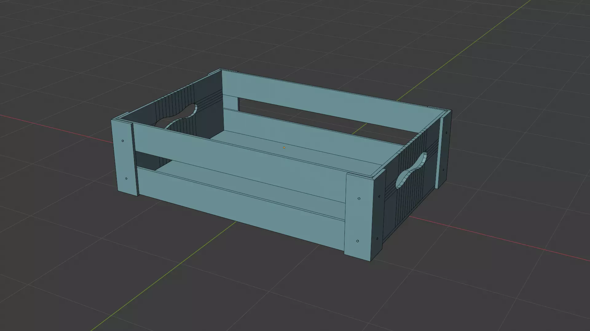 Open Wooden Crate Low-poly 3D model_8